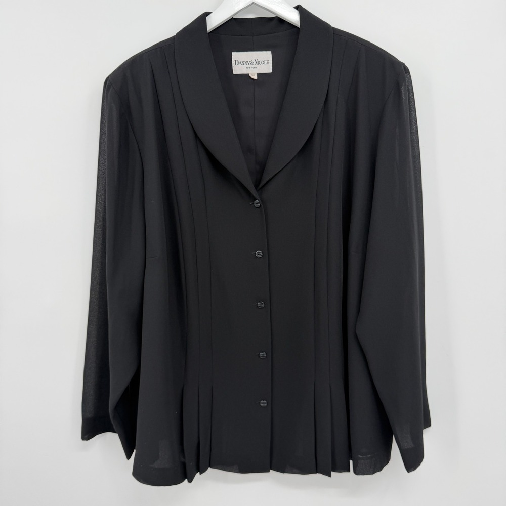 Vintage 90s Minimalist Top Shirt Size 26W Pleated Quiet Luxury Office Siren 2X